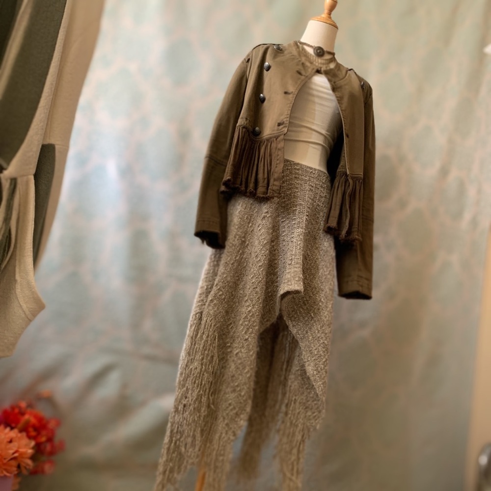 FREE PEOPLE - army green jacket Small
